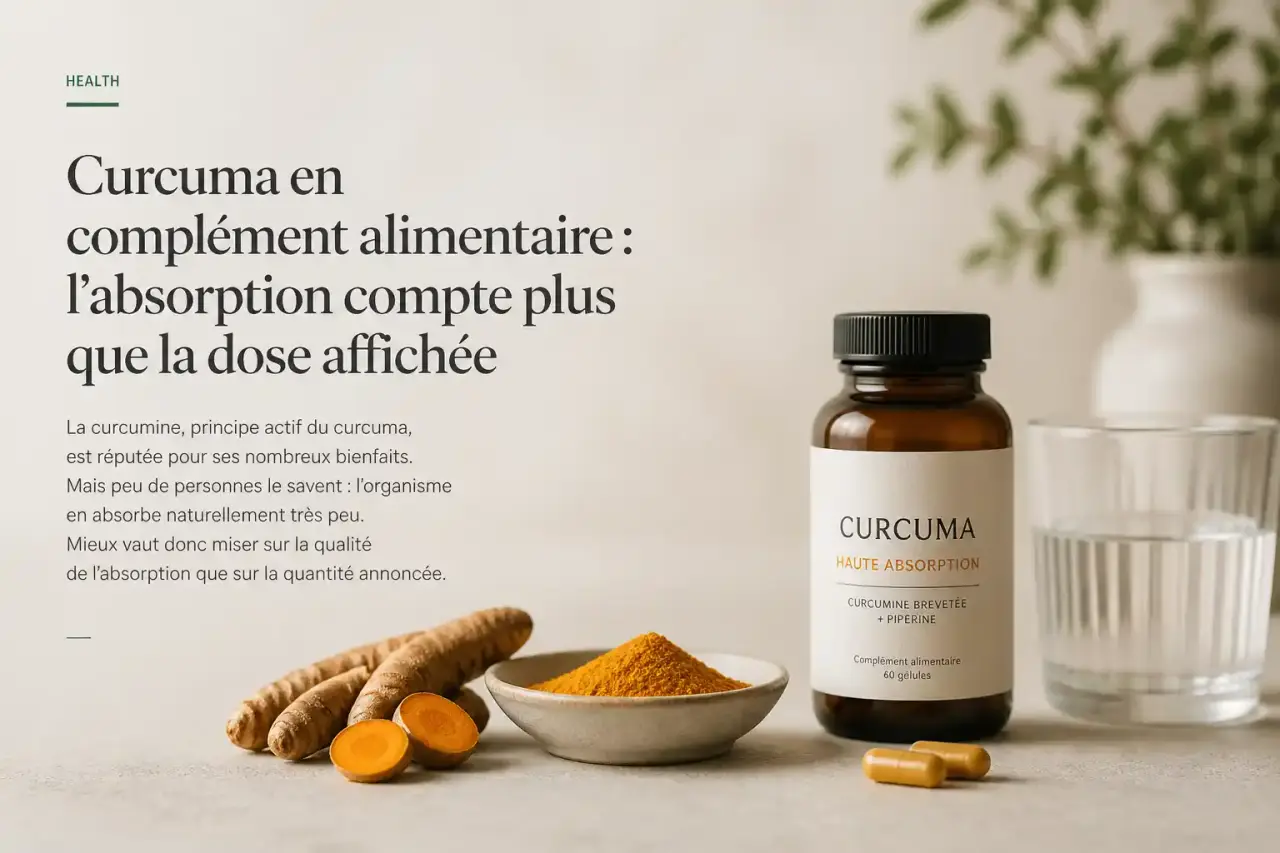 Curcuma en complément alimentaire : l’absorption compte plus que la dose affichée
