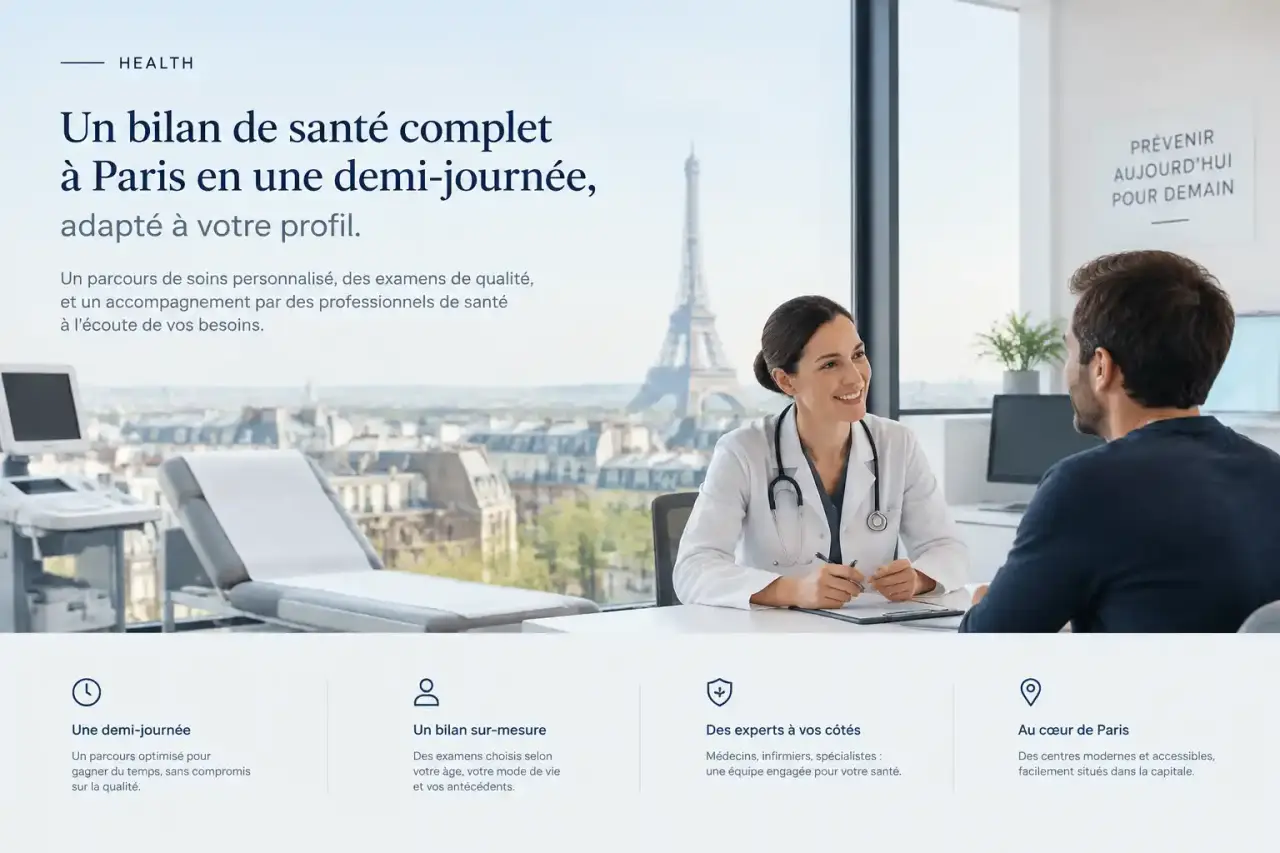 Un bilan de santé complet à Paris en une demi-journée, adapté à votre profil